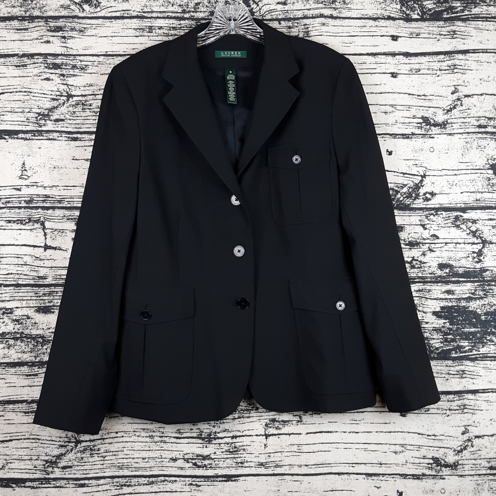 Ralph Lauren 16 Black Suit Jacket Blazer